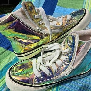 Zara Kids Iridescent High-Top Sneakers